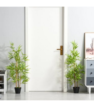 Artificial Bamboo Trees Green 15.5 x 120Hcm Decorative Plant Indoor/Outdoor
