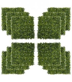 12PCS Artificial Boxwood Wall Panels 20" x 20" Grass Screen Milan Grass