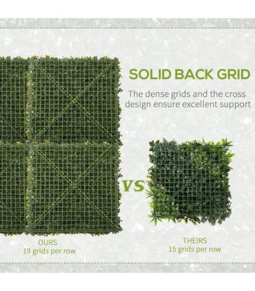 12PCS Artificial Boxwood Wall Panels 20" x 20" Grass Screen Milan Grass