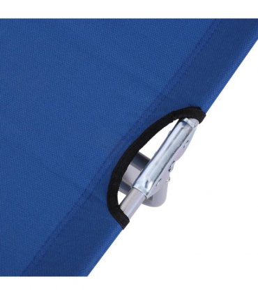 Sun Lounger Reclining Chair Folding Lounger Seat & Sun Shade Awning Beach, Blue