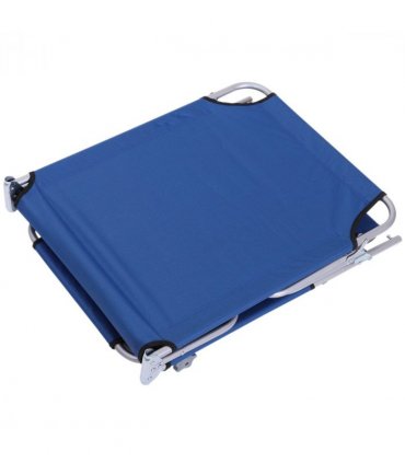 Sun Lounger Reclining Chair Folding Lounger Seat & Sun Shade Awning Beach, Blue