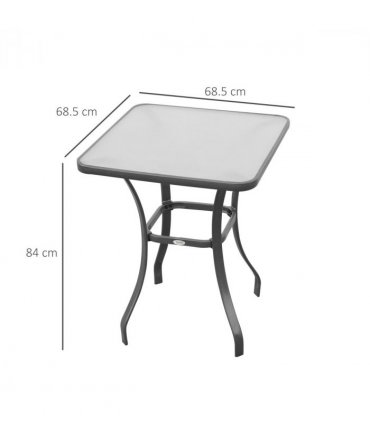 Square Glass Bistro Table Bar Dining Kitchen Breakfast Party Table 68.5x84 cm