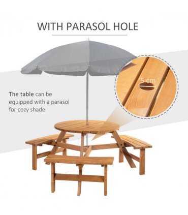Garden & Patio Furniture Set Fir Wood Natural Wood Finish 178 x 70H (cm)