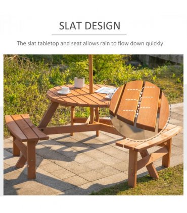 Garden & Patio Furniture Set Fir Wood Natural Wood Finish 178 x 70H (cm)