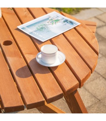 Garden & Patio Furniture Set Fir Wood Natural Wood Finish 178 x 70H (cm)