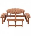 Garden Picnic Set Fir Wood Brownish Red 178cm x 178cm x 70cm 8-Seater Wooden