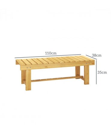 Outsunny 2-Seater Outdoor Garden Fir Wood Patio Bench