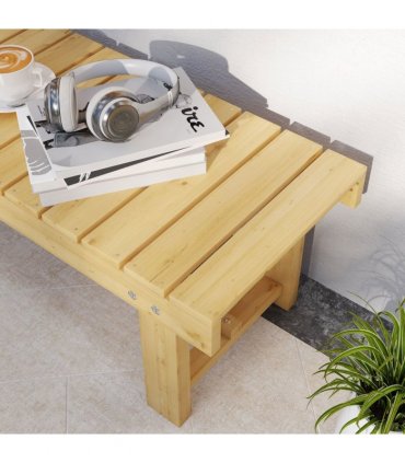 Outsunny 2-Seater Outdoor Garden Fir Wood Patio Bench