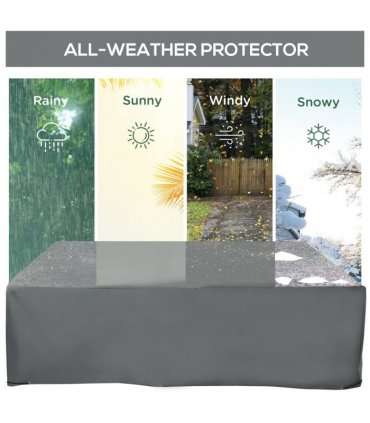 205x192cm Garden Furniture Cover Water UV Resistant Oxford Fabric Grey