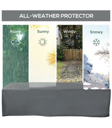 Garden Furniture Cover Oxford Fabric Grey 200cmx73cmx35cm Water UV Resistant