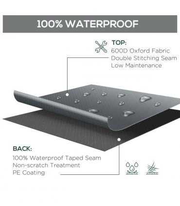 Garden Furniture Cover Oxford Fabric Grey 200cmx73cmx35cm Water UV Resistant