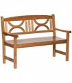 Outdoor Patio Loveseat Natural Wood Finish Poplar Wood 2-Seater Garden Bench
