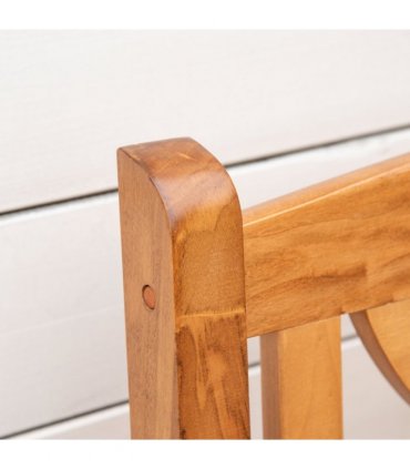 Outdoor Patio Loveseat Natural Wood Finish Poplar Wood 2-Seater Garden Bench