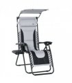 Zero Gravity Lounger Chair, Shade Cover, Cup Holder Headrest Grey