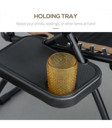 Zero Gravity Lounger Chair Brown Reclining Patio Chair Shade Cover 89cm x 65cm