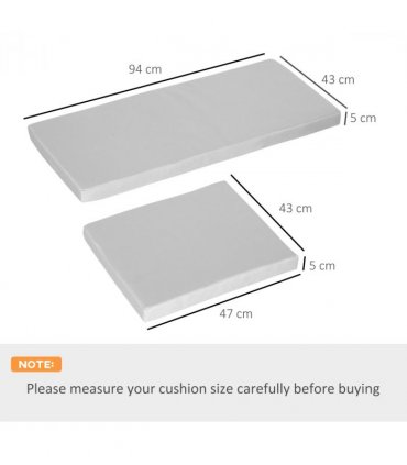 Seat Cushion Pads for Rattan Furniture, 3 PCs Garden Furniture Cushions, Grey