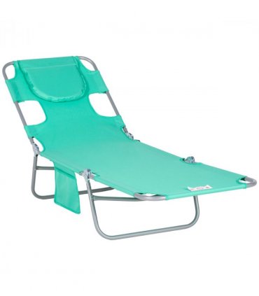 Garden Chair Reclining Lounge Face Cavity Pillow Green 183cmx55cmx81cm