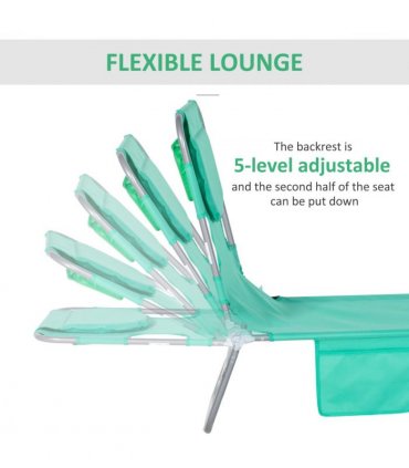 Garden Chair Reclining Lounge Face Cavity Pillow Green 183cmx55cmx81cm