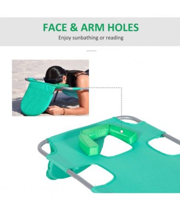 Garden Chair Reclining Lounge Face Cavity Pillow Green 183cmx55cmx81cm
