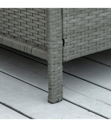 PE Wicker Grey Cream White Rattan 2 Seater Patio Bistro Set with Cushion Pillow