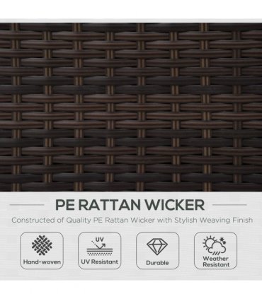 Garden Rattan Single Sofa Chair Brown PE UV Resistant 75cmx70cmx80cm Outdoor