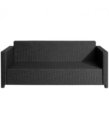 3 Seater Rattan Garden Sofa Black Outdoor Patio Wicker Weave Furniture Chair