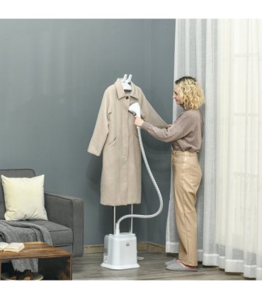 Upright Garment Clothes Steamer, 45s Fast Heat-up, 1.7L Tank White w/