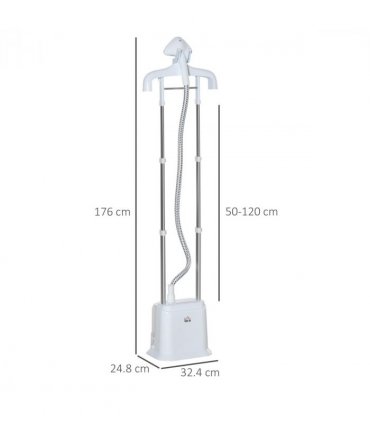 Upright Garment Clothes Steamer, 45s Fast Heat-up, 1.7L Tank White w/