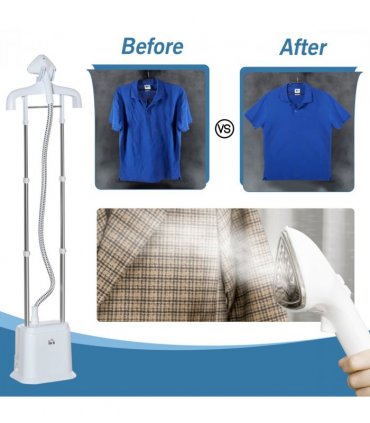 Upright Garment Clothes Steamer, 45s Fast Heat-up, 1.7L Tank White w/