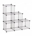 DIY 6 Cube Wire Storage Cabinet Organiser, 111L x 37W x 111Hcm-Black