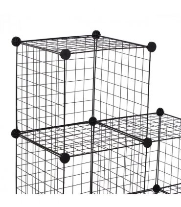 DIY 6 Cube Wire Storage Cabinet Organiser, 111L x 37W x 111Hcm-Black