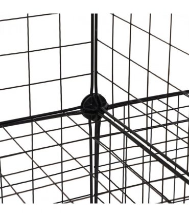 DIY 6 Cube Wire Storage Cabinet Organiser, 111L x 37W x 111Hcm-Black