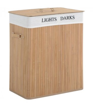 Bamboo  Laundry  Basket  Collapsible Washing Bin Storage Box W/Lid