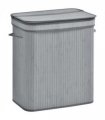 100L Flip Lid Bamboo Laundry Basket Grey