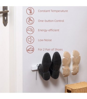 2 Pairs Electric Shoe Dryer, Wall Mount Boots, Leather Shoes, Socks, White