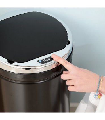 Sensor Trash Can 50L Stainless Steel Black 30.5cm x 30.5cm x 81.5cm