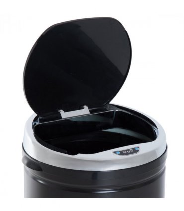Sensor Trash Can 50L Stainless Steel Black 30.5cm x 30.5cm x 81.5cm