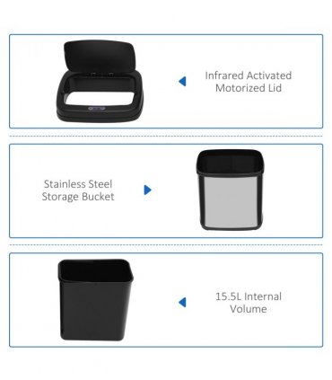 20L Stainless Steel Auto Kitchen Bin Sensor  Bucket in L Size