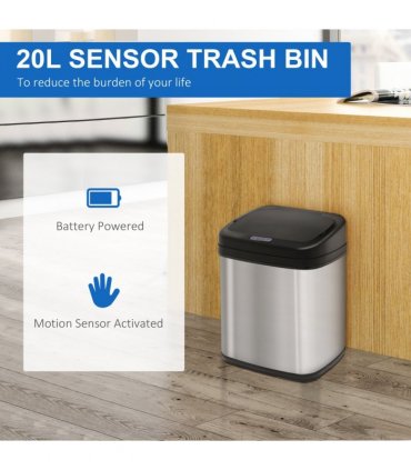20L Stainless Steel Auto Kitchen Bin Sensor  Bucket in L Size