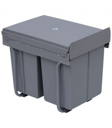 Recycle Waste Bin Pull Out Dustbin Recycling Cabinet  40L-Grey