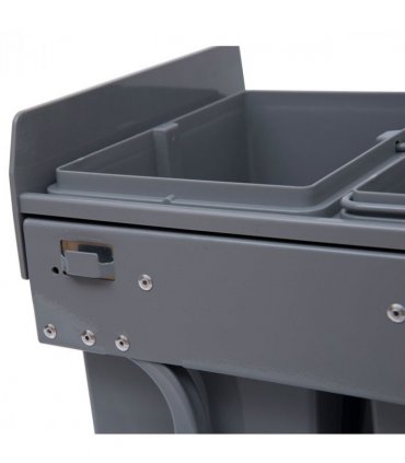 Recycle Waste Bin Pull Out Dustbin Recycling Cabinet  40L-Grey