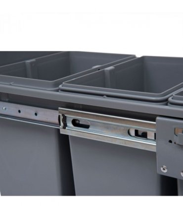 Recycle Waste Bin Pull Out Dustbin Recycling Cabinet  40L-Grey