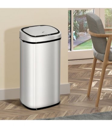 Sensor Bin 68L Stainless Steel Automatic Silver Dustbin 40.5L x 29.5W x 78H cm