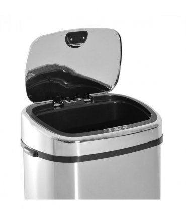 Sensor Bin 68L Stainless Steel Automatic Silver Dustbin 40.5L x 29.5W x 78H cm