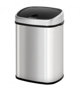 Sensor Bin Chrome ABS Plastic Mirror Stainless Steel Touch-Free Lid