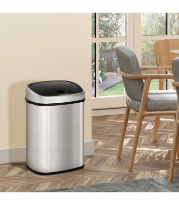 Sensor Bin Chrome ABS Plastic Mirror Stainless Steel Touch-Free Lid