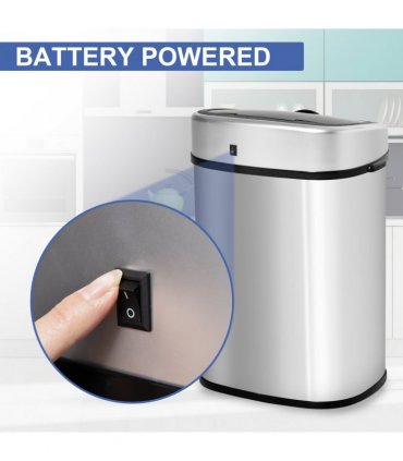 Sensor Bin Chrome ABS Plastic Mirror Stainless Steel Touch-Free Lid
