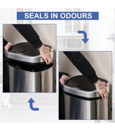 Sensor Dustbin Touchless Automatic Bin Mirror Stainless Steel 48L