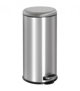 30L Pedal Bin, ?29.2 cm-Black/Silver