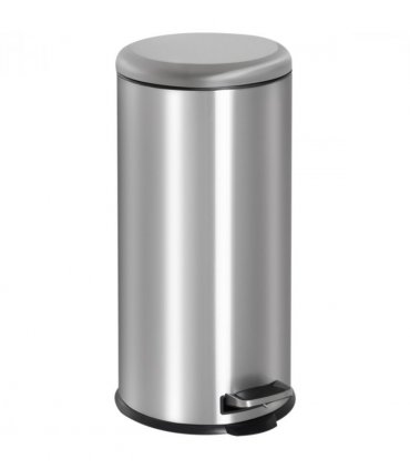 30L Pedal Bin, ?29.2 cm-Black/Silver